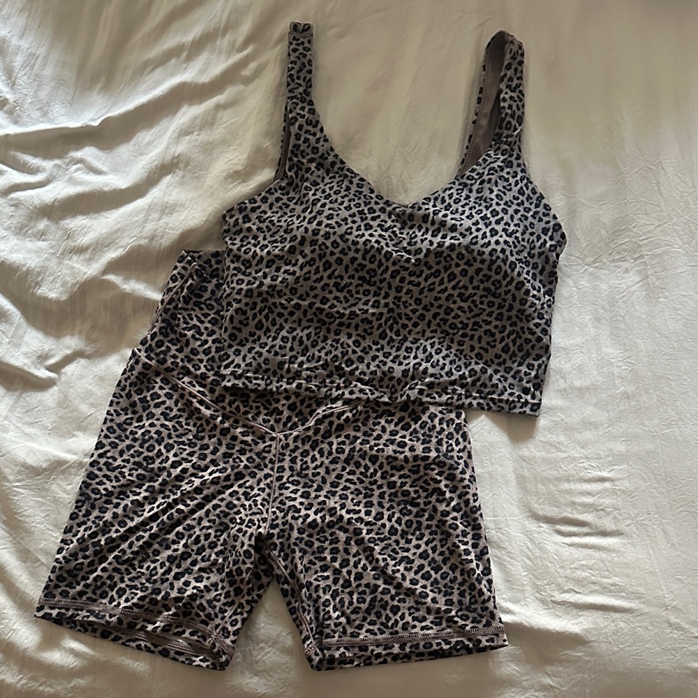 Aerie Leopard Print Athletic Shorts Set